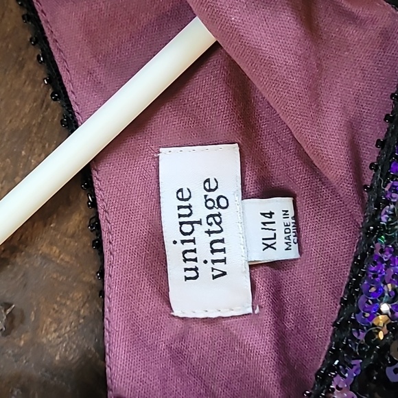 Unique Vintage Purple Flapper Dress - Picture 6 of 7